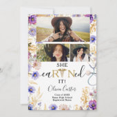 ワイルドフラワー素朴RNナース4写真卒業 案内状 (正面)