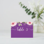 ワイルドフラワー紫の結婚式 プレイスカード (スタンド正面)