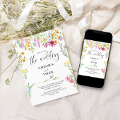 ワイルドフラワー結婚のかわいらしフローラ名枠 招待状