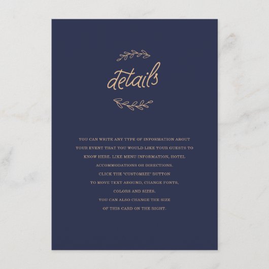 ワイルドフラワー結婚のインサート エンクロージャーカード (正面)