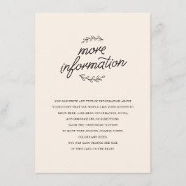 ワイルドフラワー結婚のインサート エンクロージャーカード