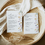 ワイルドフラワー結婚のウェルカムレターのタイムラインカード メニュー