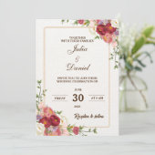 ワイルドフラワー結婚のエレガントフローラ招待状 セーブザデート (スタンド正面)