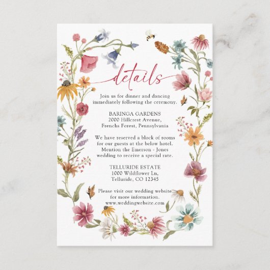 ワイルドフラワー結婚のエンクロージャカード エンクロージャーカード (正面)