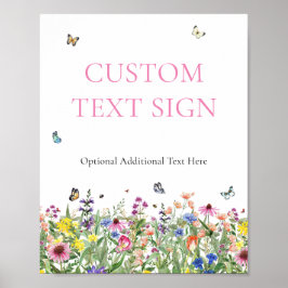 ワイルドフラワー結婚のカスタム文字徴候 ポスター
