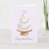 ワイルドフラワー結婚のケーキ カード (正面)