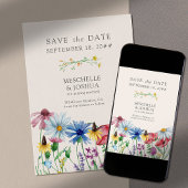 ワイルドフラワー結婚のコテージフローラと写真 セーブザデート