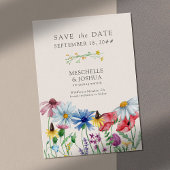 ワイルドフラワー結婚のコテージフローラと写真 セーブザデート