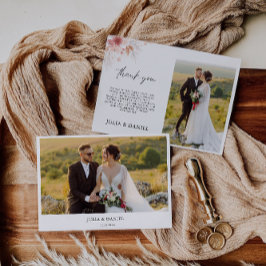 ワイルドフラワー結婚のサンキューカード 招待状