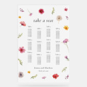 ワイルドフラワー結婚のシーティンググラフアクリル記号 アクリルサイン (正面)