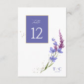 ワイルドフラワー結婚のテクスチャテーブルNo. Peri ID954 招待状 (裏面)