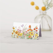 ワイルドフラワー結婚のテーブル座席表 プレイスカード (裏面)