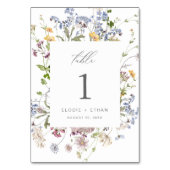 ワイルドフラワー結婚のテーブル番号カードフローラボー テーブルナンバー (正面)