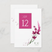 ワイルドフラワー結婚のテーブル番号明るい赤紫色ID954 招待状 (正面/裏面)