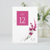 ワイルドフラワー結婚のテーブル番号明るい赤紫色ID954 招待状 (スタンド正面)