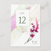 ワイルドフラワー結婚のテーブル番号明るい赤紫色ID954 招待状 (正面)