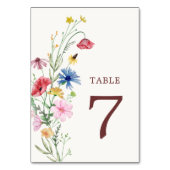 ワイルドフラワー結婚のテーブル番号 テーブルナンバー (裏面)