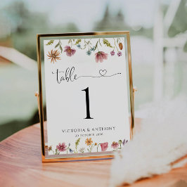 ワイルドフラワー結婚のテーブル番号 テーブルナンバー