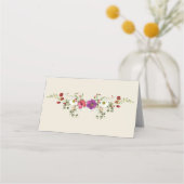 ワイルドフラワー結婚のテーブル番号 プレイスカード (裏面)