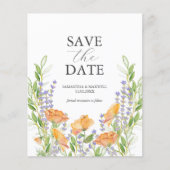 ワイルドフラワー結婚のテーマ日付を保存 チラシ (正面)