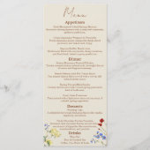 ワイルドフラワー結婚のディナー メニュー (正面)