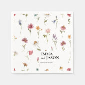 ワイルドフラワー結婚のナプキン スタンダードカクテルナプキン (正面)