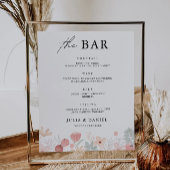 ワイルドフラワー結婚のバーメニュー記号テンプレート ポスター