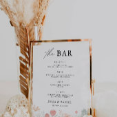 ワイルドフラワー結婚のバーメニュー記号テンプレート ポスター