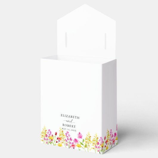 ワイルドフラワー結婚のフローラスクリプトエレガント春 フェイバーボックス (オープン)