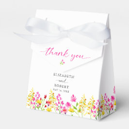 ワイルドフラワー結婚のフローラスクリプトエレガント春 フェイバーボックス