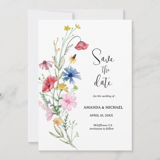 ワイルドフラワー結婚のフローラ セーブザデート (正面)