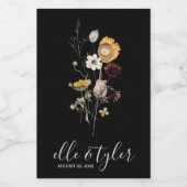 ワイルドフラワー結婚のミニワインボトルラベル ワインラベル (シングルラベル)