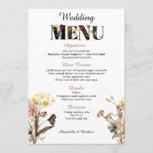 ワイルドフラワー結婚のメニュー