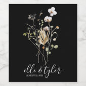 ワイルドフラワー結婚のワインボトルラベル ワインラベル (シングルラベル)