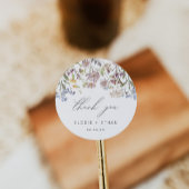 ワイルドフラワー結婚の丸いステッカーフローラボホのお願い ラウンドシール