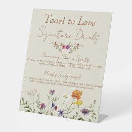 ワイルドフラワー結婚の名物ドリンク 台座サイン