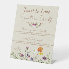 ワイルドフラワー結婚の名物ドリンク 台座サイン