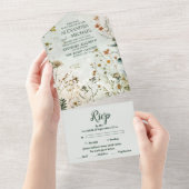 ワイルドフラワー結婚の国のフローラ結婚ズ オールインワン招待状 (貼ってはがせる)