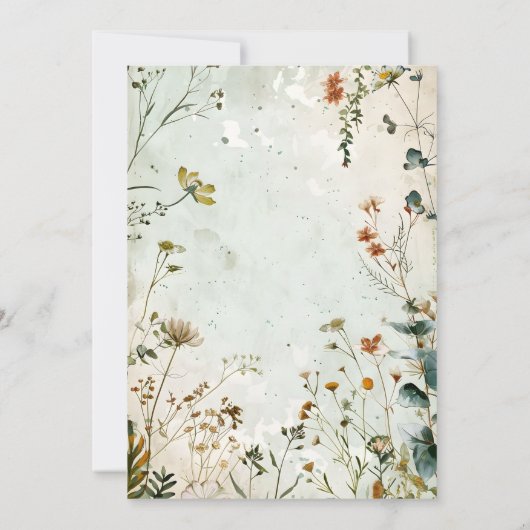 ワイルドフラワー結婚の国のフローラ結婚ズ 招待状 (裏面)