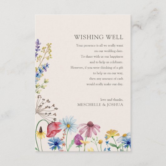 ワイルドフラワー結婚の国のフローラ エンクロージャーカード (正面)