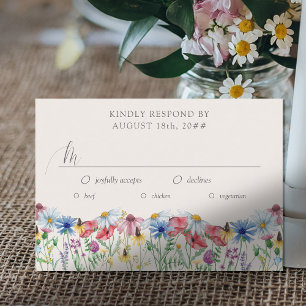 ワイルドフラワー結婚の国の花の入り口オプション 出欠カード