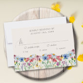ワイルドフラワー結婚の国の花の入り口オプション 出欠カード