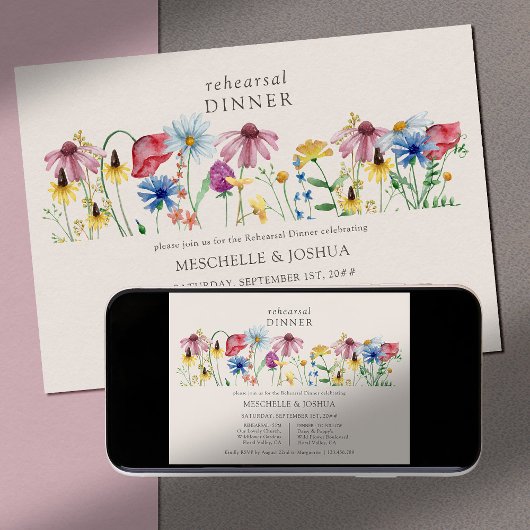 ワイルドフラワー結婚の国フローラリハーサルディナー 招待状