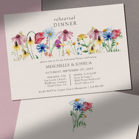 ワイルドフラワー結婚の国フローラリハーサルディナー 招待状