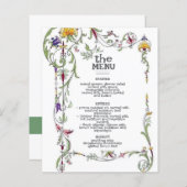 ワイルドフラワー結婚の国素朴のワイルドフラワーメニュー (正面/裏面)