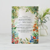 ワイルドフラワー結婚の国素朴フローラ 招待状 (スタンド正面)