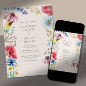 ワイルドフラワー結婚の国素朴フローラ 招待状