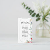 ワイルドフラワー結婚の子ども招待状インサート エンクロージャーカード (スタンド正面)