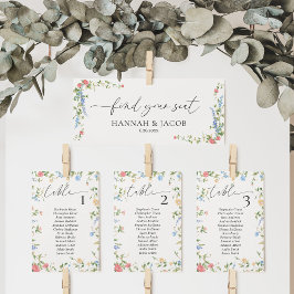 ワイルドフラワー結婚の座席表のウェルカムヘッダー