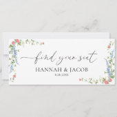 ワイルドフラワー結婚の座席表のウェルカムヘッダー (裏面)